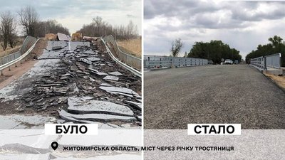 На міжнародній трасі М-21 на Житомирщині відкрили відремонтований після обстрілів міст