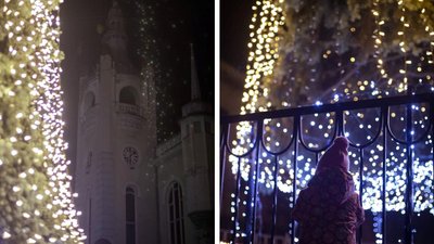 У Мукачеві засвітили міську ялинку У Мукачеві засвітили міську ялинку