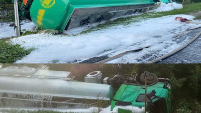 На Тернопільщині перекинувся бензовоз