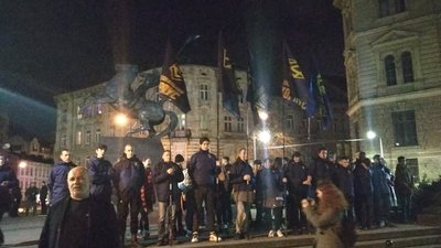 Акція протесту біля управління Нацполіції Львівщини Акція протесту біля управління Нацполіції Львівщини
