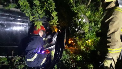 Рівненщина: на міжнародній трасі "Toyota Camry" злетіла в хащі