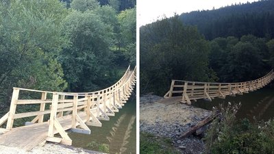 На Закарпатті відновили пішохідний міст через річку Теребля