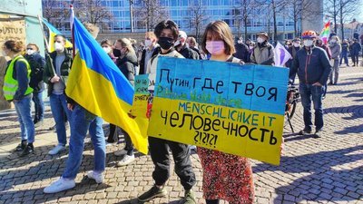"Ми не хочемо третьої світової": у Лейпцигу вийшли на протест проти війни в Україні