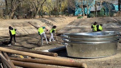 Миколаївці допомогли зоопарку з прибиранням