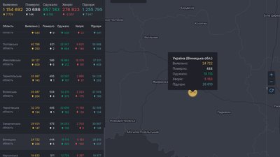 На Вінниччині за минулу добу коронавірус вперше виявлено у 227 осіб