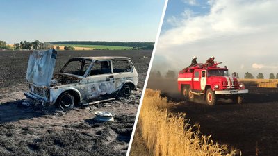 На Харківщині через несправний автомобіль вигоріло пшеничне поле