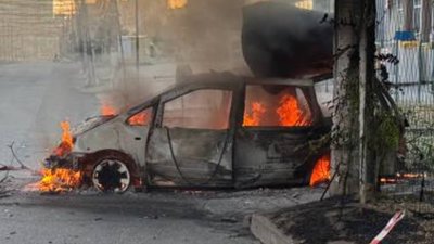 дрон, обстріл, автівка