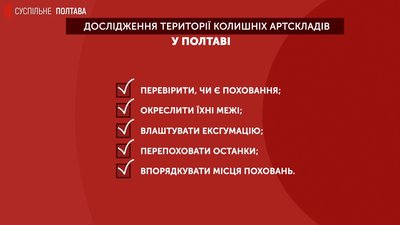 Для вивчення ймовірних поховань на артскладах у Полтаві планують спрощену процедуру закупівлі Для вивчення ймовірних поховань на артскладах у Полтаві планують спрощену процедуру закупівлі