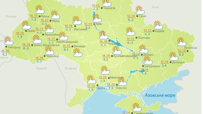 Погода на 10 квітня