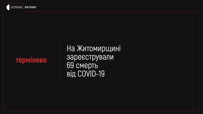 На Житомирщині за добу коронавірус підтвердили в 29 жителів, ще одна людина померла