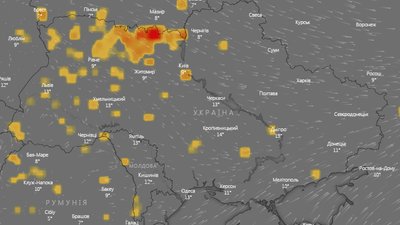 Осередки пожеж на території України та суміжних країн Осередки пожеж на території України та суміжних країн