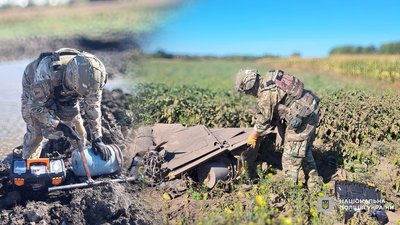 Вибухотехніки поліції знешкодили два російських БпЛА, які не вибухнули на Чернігівщині