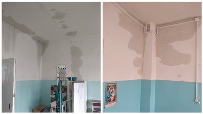 У Торецьку через тривалий дощ під час ремонту підтопило лікарню У Торецьку через тривалий дощ під час ремонту підтопило лікарню
