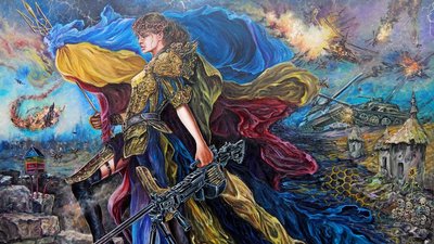 "Незламна": художник Павло Гусєв презентував у Житомирі виставку картин про жінок, патріотизм та війну