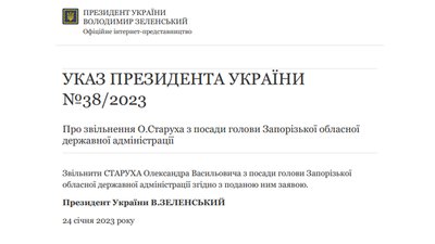 Зеленський звільнив Старуха — офіційно Зеленський звільнив Старуха — офіційно