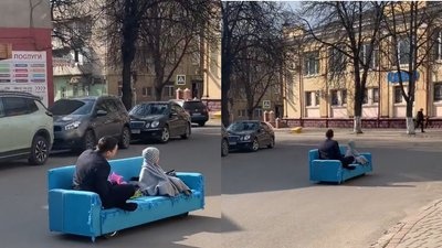 Винахідник розповів про диван, яким їздить на Тернопільщині Винахідник розповів про диван, яким їздить на Тернопільщині