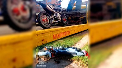 
Патрульні відсторонили від керування неповнолітнього, який їхав на мотоциклі без номерів