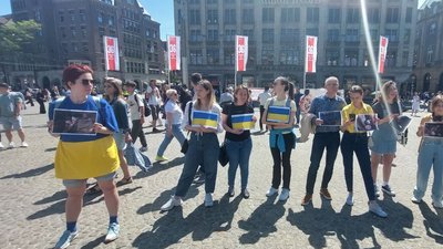 В Амстердамі відбулася акція на підтримку захисників "Азовсталі" й мешканців Маріуполя