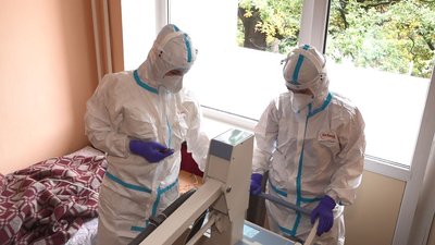 Ковідний шпиталь у Першій міській лікарні Черкас заповнений на половину Ковідний шпиталь у Першій міській лікарні Черкас заповнений на половину