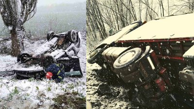 На Черкащині три автівки злетіло у кювет через погодні умови