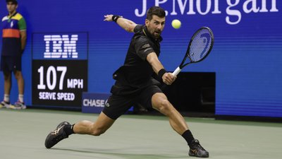 Новак Джокович під час матчу на Us Open-2025