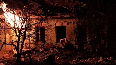 Пожежа в Новопокровці після влучання БпЛА