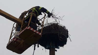 Рятувальники допомогли жителям Херсонщини встановити гнізда для лелек