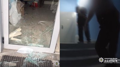 У Сумах вночі чоловік розбив скляні двері й вліз до торговельного центру