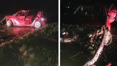 Перекинута автівка