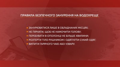Правила безпечного занурення на Водохреще Правила безпечного занурення на Водохреще