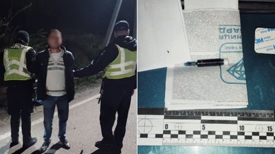 На Закарпатті поліцейські зупинили водія, у якого виявили шприц з наркотиками