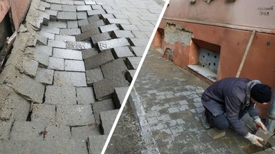Відремонтував за власні гроші. У Чернівцях на вулиці Толстого підрядник відновив тротуар