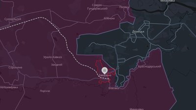 Селище Ізварине Луганської області на мапі аналітичного проєкту DeepState 3 червня