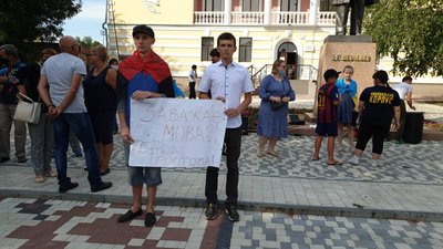 "Руки геть від мови". Кропивничани протестували проти законопроєкту Максима Бужанського
