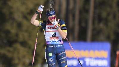 Ельвіра Еберг, біатлоністка збірної Швеції у сезоні Кубка світу 2024/25.