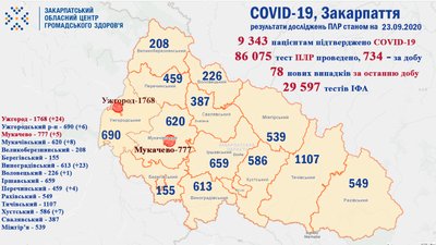 COVID-19 на Закарпатті: 78 нових випадків, одужало вдвічі більше COVID-19 на Закарпатті: 78 нових випадків, одужало вдвічі більше