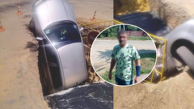 У Харкові водій з'їхав у котлован, покинув авто і пішов