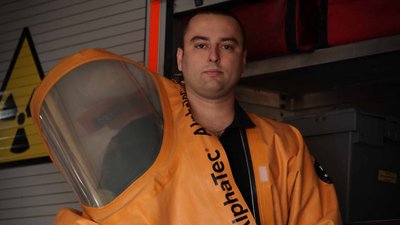 Рятувальник Максим Боярчук в спорядженн