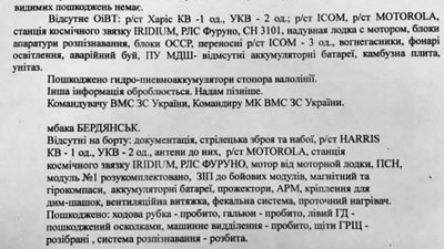 РФ каже, що віддала кораблі цілими. Матіос показав звіт прийому суден РФ каже, що віддала кораблі цілими. Матіос показав звіт прийому суден