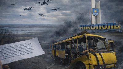 Нікополь, Каховське водосховище, атаки РФ, листівки