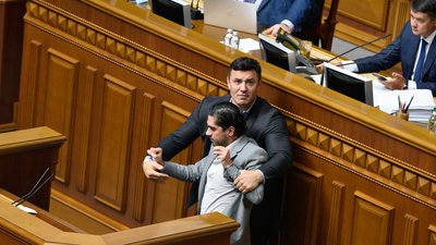 У Верховній раді між депутатами від "Слуги народу" Гео Леросом та Миколою Тищенком сталася штовханина