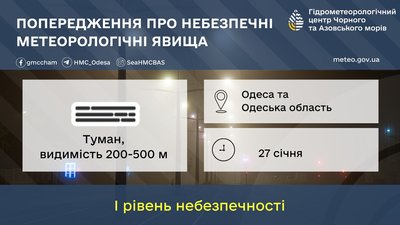 В Одесі та області оголосили штормове попередження: очікується туман В Одесі та області оголосили штормове попередження: очікується туман