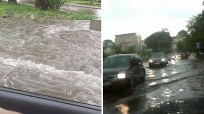 Наслідки негоди. У Франківську затопило низку вулиць Наслідки негоди. У Франківську затопило низку вулиць