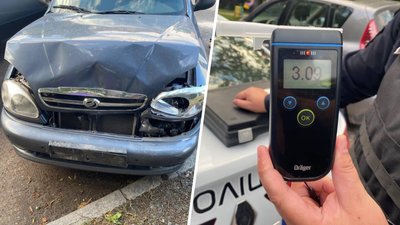 Рівень алкоголю перевищував норму в 16 разів. У Львові нетверезий водій вчинив ДТП