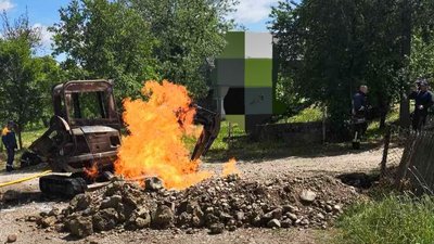 Пожежа, газопровід, екскаватор, Калуська громада