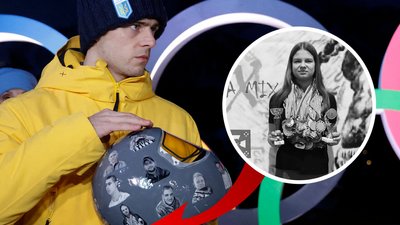 На шоломі Гераскевича зображена Карина Бахур, яка загинула внаслідок удару "Іскандерів"