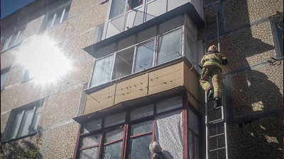 зняли кота з козирка балкона