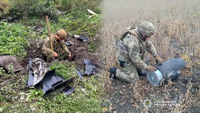 Вибухотехніки знешкодили бойові частини БпЛА, які збили на Корюківщині