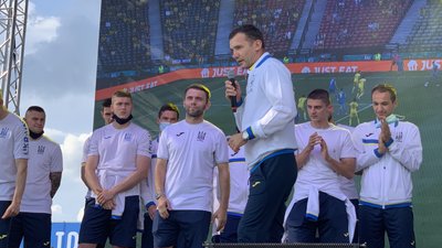З прапорами та під вигуки "Молодці!": як у "Борисполі" зустрічали збірну України з футболу
