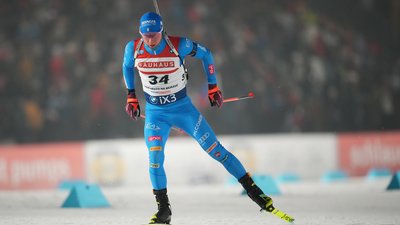 Лукас Гофер під час індивідуальної гонки на етапі Кубка світу в Новому Месті